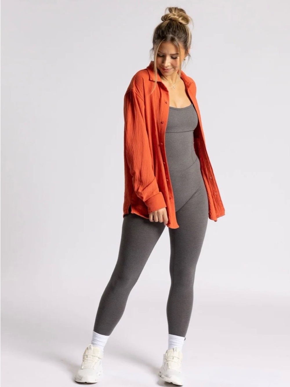 P'tula Orange Button-Down Shirt
